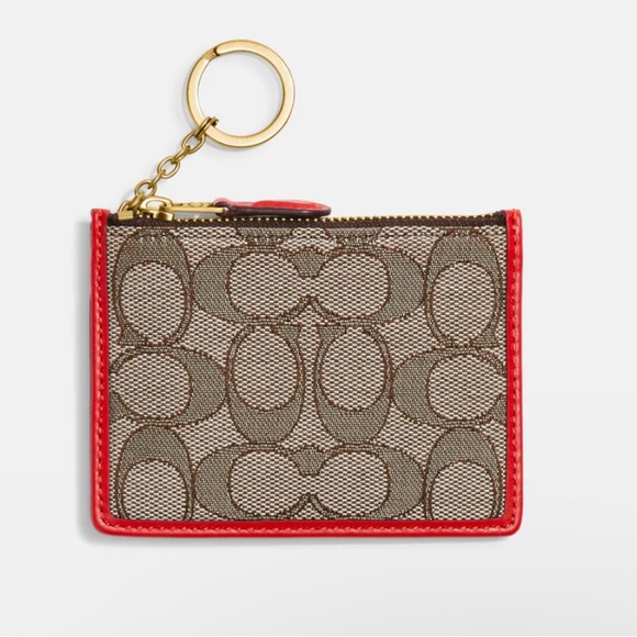 Coach Signature Jacquard Mini Skinny ID Case with Box - Picture 5 of 7
